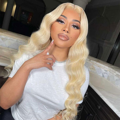 13 X6 BUSS DOWN Transparent Lace Front Blonde Body Wave Wig